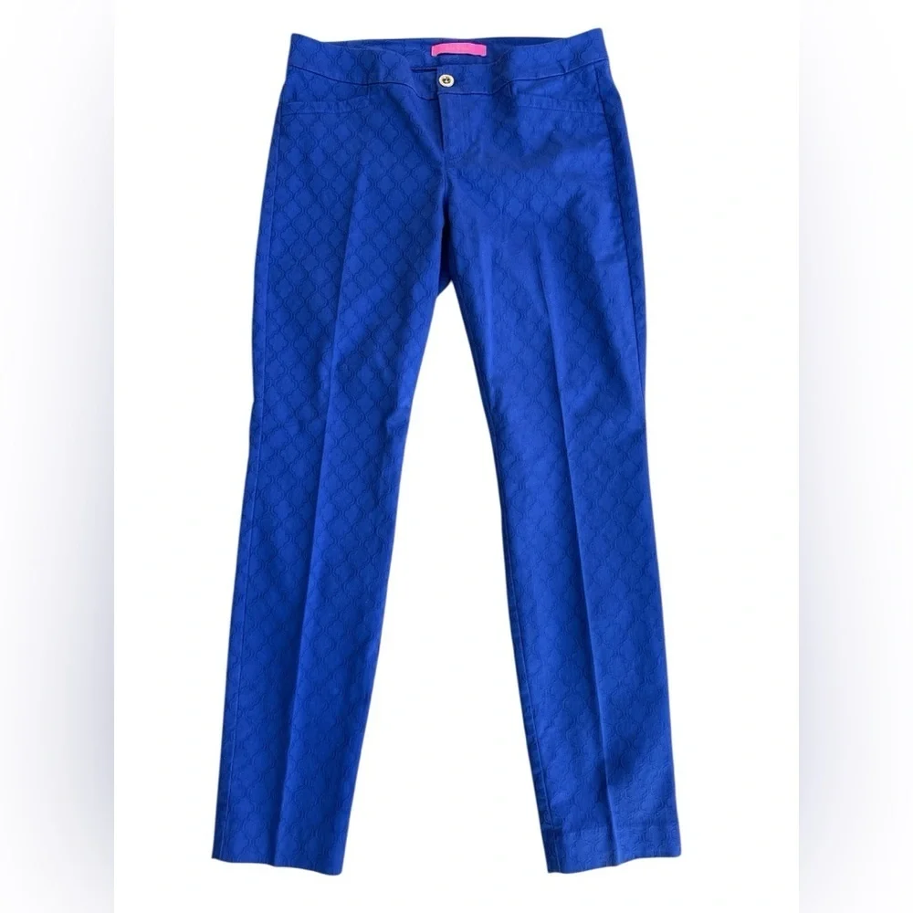 LILLY PULITZER KELLY SKINNY ANKLE PANTS ROYAL PURPLE BLUE